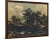 The Rustic Bridge, C17th Century-Meindert Hobbema-Framed Giclee Print