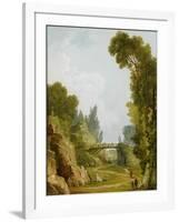 The Rustic Bridge, Château De Méréville, France, C.1785-Hubert Robert-Framed Giclee Print