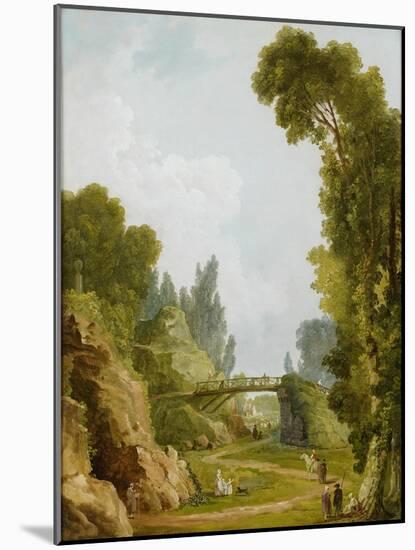 The Rustic Bridge, Château De Méréville, France, C.1785-Hubert Robert-Mounted Giclee Print