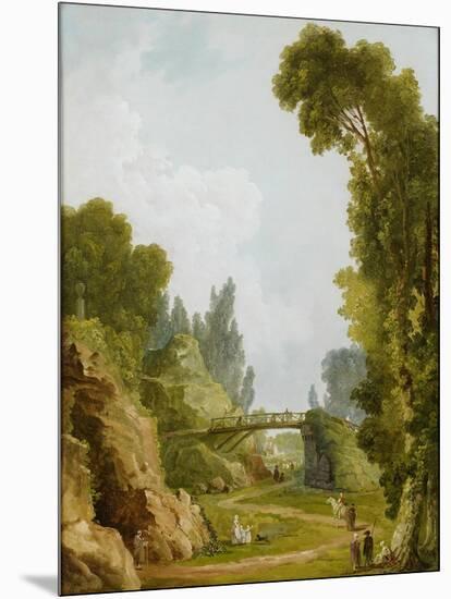 The Rustic Bridge, Château De Méréville, France, C.1785-Hubert Robert-Mounted Giclee Print
