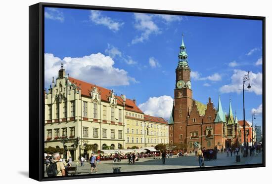 The Rynek (Market Square) and the Old Town Hall-Mauricio Abreu-Framed Stretched Canvas