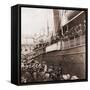 The S.S. Angelo Leaving Oslo, Norway, with Emigrants for America, Ca. 1905-null-Framed Stretched Canvas