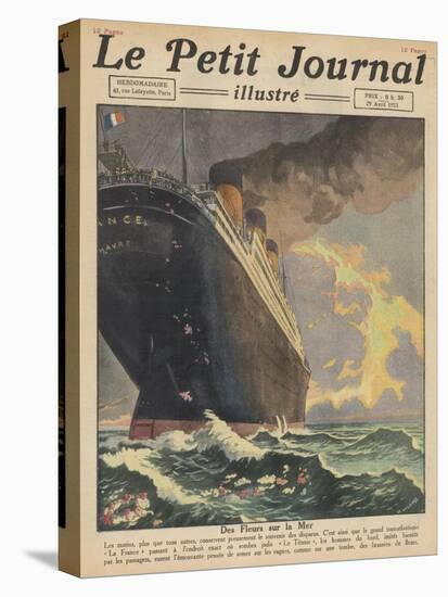 The S S France Leaves a Floral Tribute to Those Lost on the Ss Titanic in 1912-null-Stretched Canvas