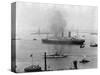 The S.S. Imperator in New York Harbor-A. Loeffler-Stretched Canvas