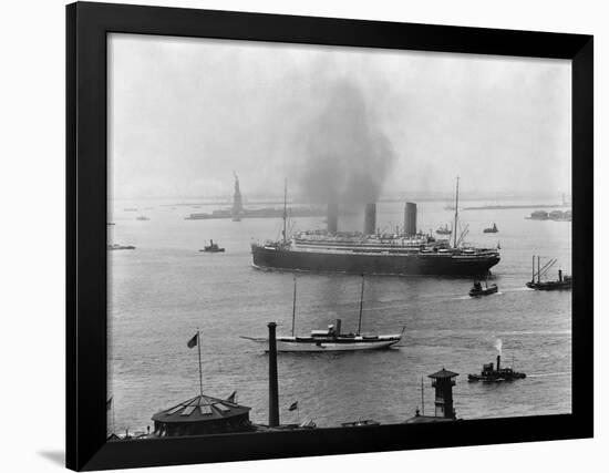 The S.S. Imperator in New York Harbor-A. Loeffler-Framed Photographic Print