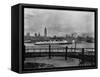 The S.S. Mauretania and New York City Skyline-null-Framed Stretched Canvas