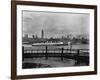 The S.S. Mauretania and New York City Skyline-null-Framed Photographic Print