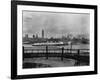 The S.S. Mauretania and New York City Skyline-null-Framed Photographic Print