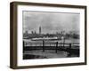 The S.S. Mauretania and New York City Skyline-null-Framed Photographic Print