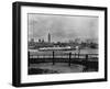 The S.S. Mauretania and New York City Skyline-null-Framed Photographic Print