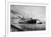 The S S Titanic Leaving Bairds Works Belfast-null-Framed Photographic Print