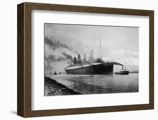 The S S Titanic Leaving Bairds Works Belfast-null-Framed Photographic Print