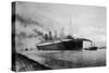 The S S Titanic Leaving Bairds Works Belfast-null-Stretched Canvas