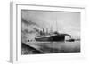 The S S Titanic Leaving Bairds Works Belfast-null-Framed Photographic Print