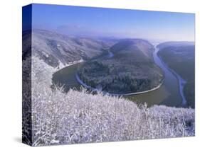 The Saar Valley Near Mettlach, in Winter, Saarland, Germany, Europe-Hans Peter Merten-Stretched Canvas