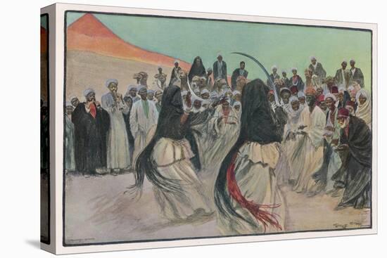 The Sabre Dance of the Bedouin Arabs-Georges Scott-Stretched Canvas
