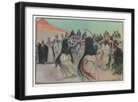 The Sabre Dance of the Bedouin Arabs-Georges Scott-Framed Art Print