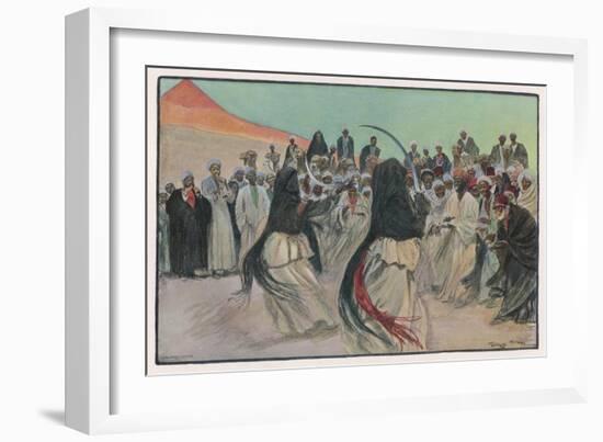 The Sabre Dance of the Bedouin Arabs-Georges Scott-Framed Art Print