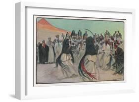 The Sabre Dance of the Bedouin Arabs-Georges Scott-Framed Art Print