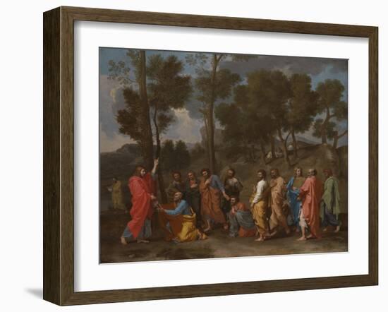 The Sacrament of Ordination (Christ Presenting the Keys to Saint Pete)-Nicolas Poussin-Framed Giclee Print