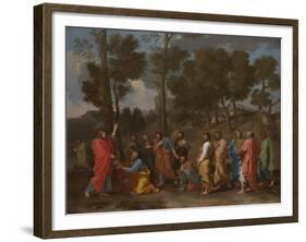 The Sacrament of Ordination (Christ Presenting the Keys to Saint Pete)-Nicolas Poussin-Framed Giclee Print