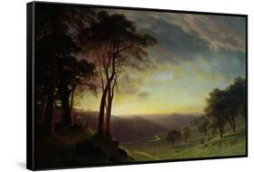 The Sacramento River Valley-Albert Bierstadt-Framed Stretched Canvas