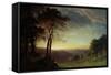 The Sacramento River Valley-Albert Bierstadt-Framed Stretched Canvas