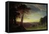 The Sacramento River Valley-Albert Bierstadt-Framed Stretched Canvas