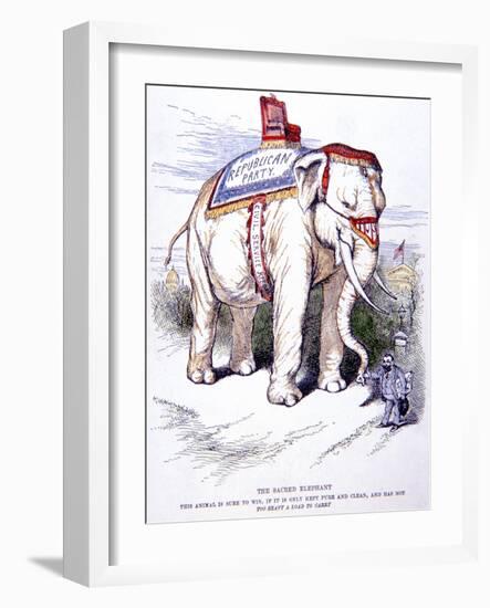 'The Sacred Elephant', 1884-Thomas Nast-Framed Giclee Print