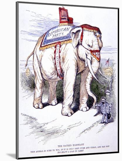 'The Sacred Elephant', 1884-Thomas Nast-Mounted Giclee Print