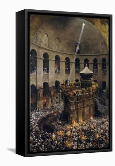 The Sacred Fire of Jerusalem-Eugène Girardet-Framed Stretched Canvas