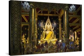 The Sacred Phra Buddha Chinnarat Buddha in the Temple of Wat Phra Si Rattana Mahathat Woramahawihan-Alex Robinson-Stretched Canvas