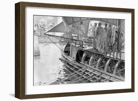 The Sacred Trireme Arrives at Tyre-C. Castaigne-Framed Art Print