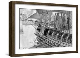 The Sacred Trireme Arrives at Tyre-C. Castaigne-Framed Art Print