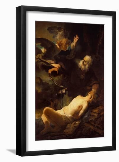 The Sacrifice of Isaac, 1635-Rembrandt van Rijn-Framed Giclee Print