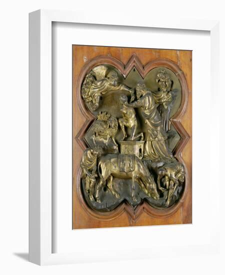 The Sacrifice of Isaac, Bronze Competition Relief for the Baptistry Doors, Florence, 1401-Filippo Brunelleschi-Framed Giclee Print