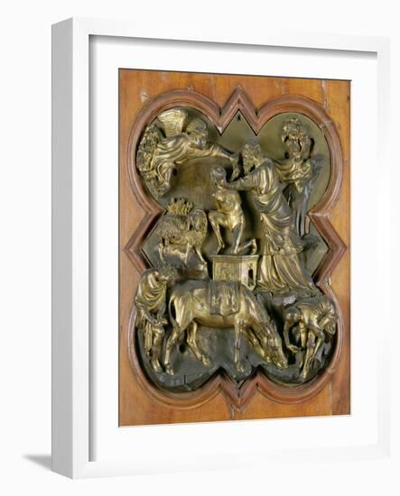 The Sacrifice of Isaac, Bronze Competition Relief for the Baptistry Doors, Florence, 1401-Filippo Brunelleschi-Framed Giclee Print