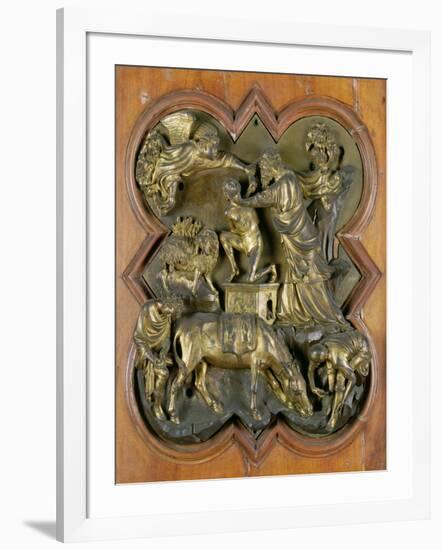 The Sacrifice of Isaac, Bronze Competition Relief for the Baptistry Doors, Florence, 1401-Filippo Brunelleschi-Framed Giclee Print