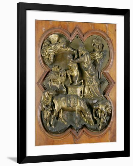 The Sacrifice of Isaac, Bronze Competition Relief for the Baptistry Doors, Florence, 1401-Filippo Brunelleschi-Framed Giclee Print