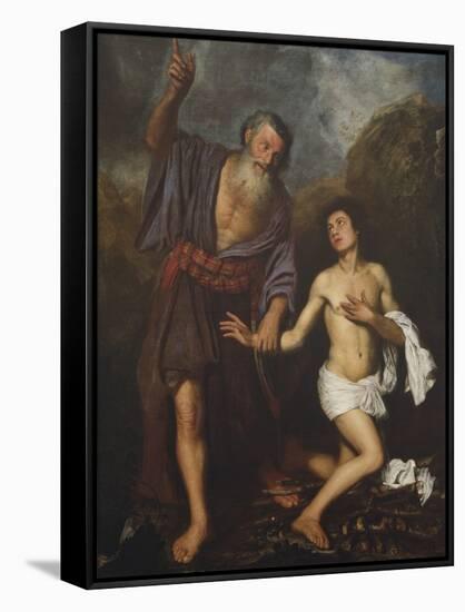 The Sacrifice of Isaac, C.1659 (Oil on Canvas)-Antonio Pereda y Salgado-Framed Stretched Canvas