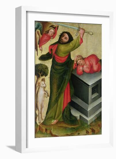 The Sacrifice of Isaac from the High Altar of St. Peter's in Hamburg, the Grabower Altar, 1383-Master Bertram of Minden-Framed Giclee Print