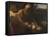 The Sacrifice of Isaac-Caravaggio-Framed Stretched Canvas