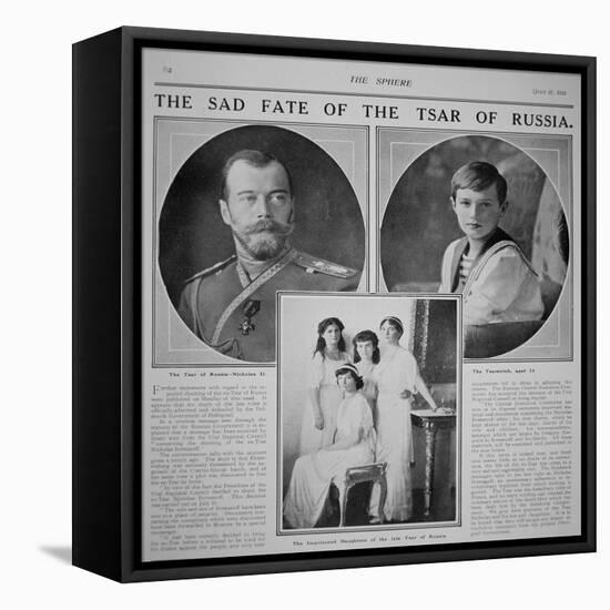 The Sad Fate of the Tsar of Russia', Report in 'The Sphere', 27th July 1918-null-Framed Stretched Canvas