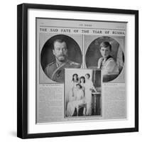 The Sad Fate of the Tsar of Russia', Report in 'The Sphere', 27th July 1918-null-Framed Giclee Print