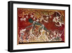 The Saffron-Gatherer Fresco from Minoan Royal Palace, Knossos, Crete. c15th century BC-Unknown-Framed Giclee Print