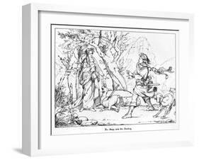 The Saga of Lorelei, Engraved by J. Dielmann-Alfred Rethel-Framed Giclee Print