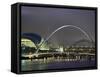 The Sage and the Tyne and Millennium Bridges at Night, Tyne and Wear, UK-Jean Brooks-Framed Stretched Canvas