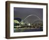 The Sage and the Tyne and Millennium Bridges at Night, Tyne and Wear, UK-Jean Brooks-Framed Photographic Print