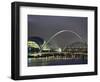 The Sage and the Tyne and Millennium Bridges at Night, Tyne and Wear, UK-Jean Brooks-Framed Photographic Print