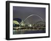 The Sage and the Tyne and Millennium Bridges at Night, Tyne and Wear, UK-Jean Brooks-Framed Photographic Print